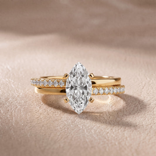 Edith Criss Cross Pavé Marquise Diamond Engagement Ring in Yellow Gold - front.jpg