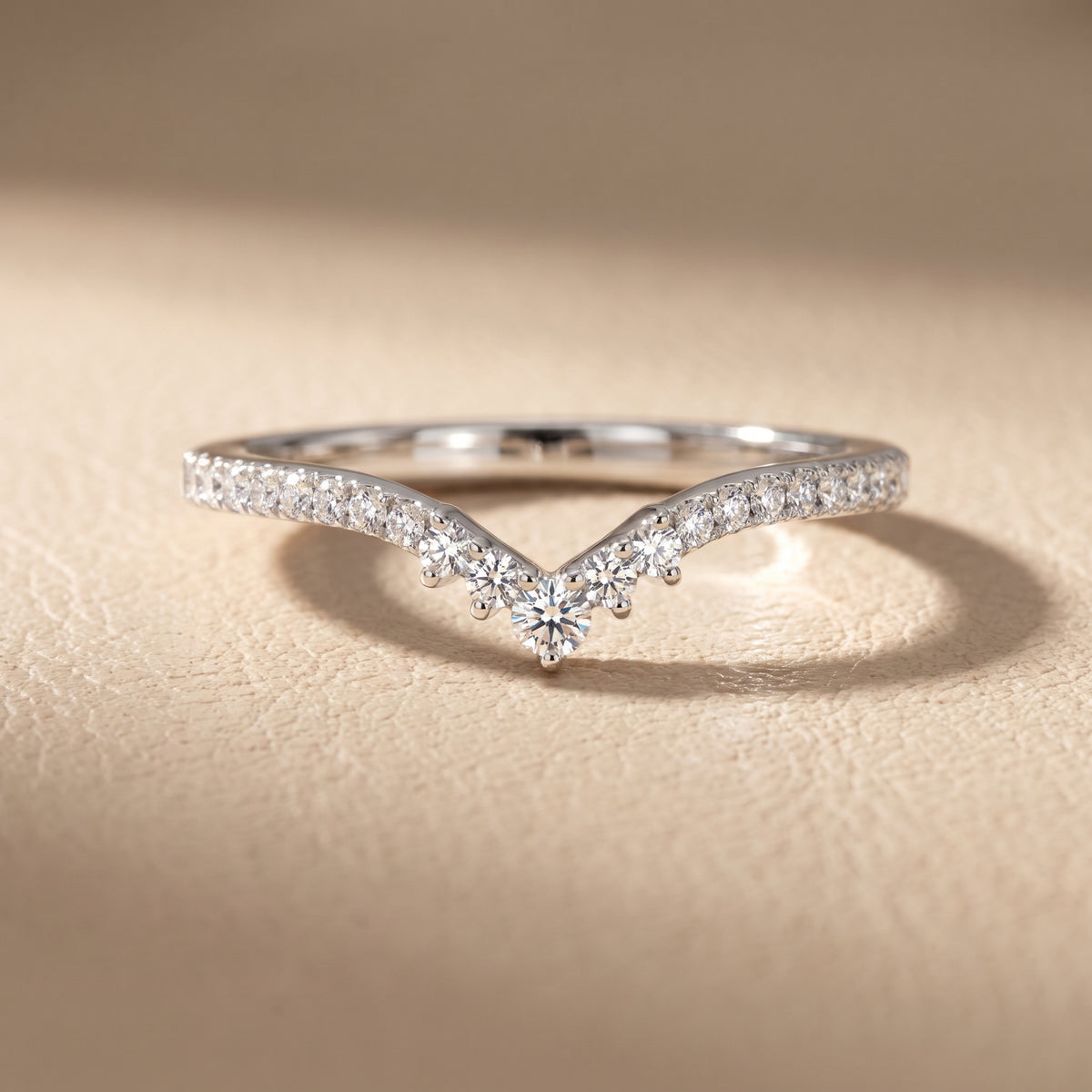 Colette Curved Riviera Round Diamond Wedding Band in Silver - front.jpg