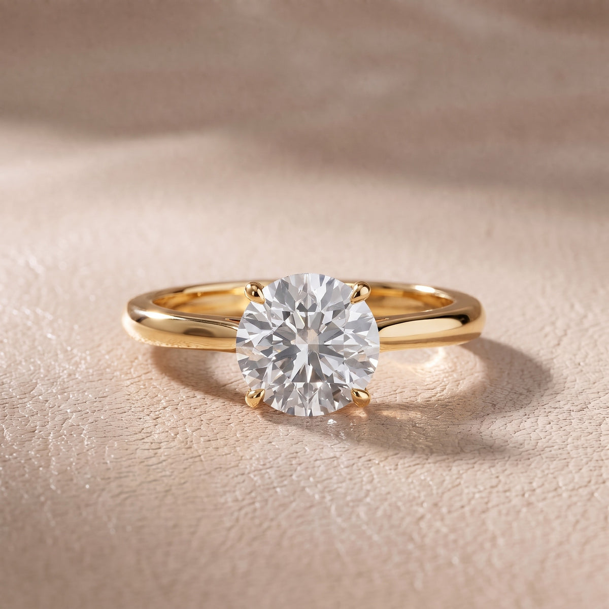 Kalia Knife Edge Solitaire Round Diamond Engagement Ring in Yellow Gold - front.jpg