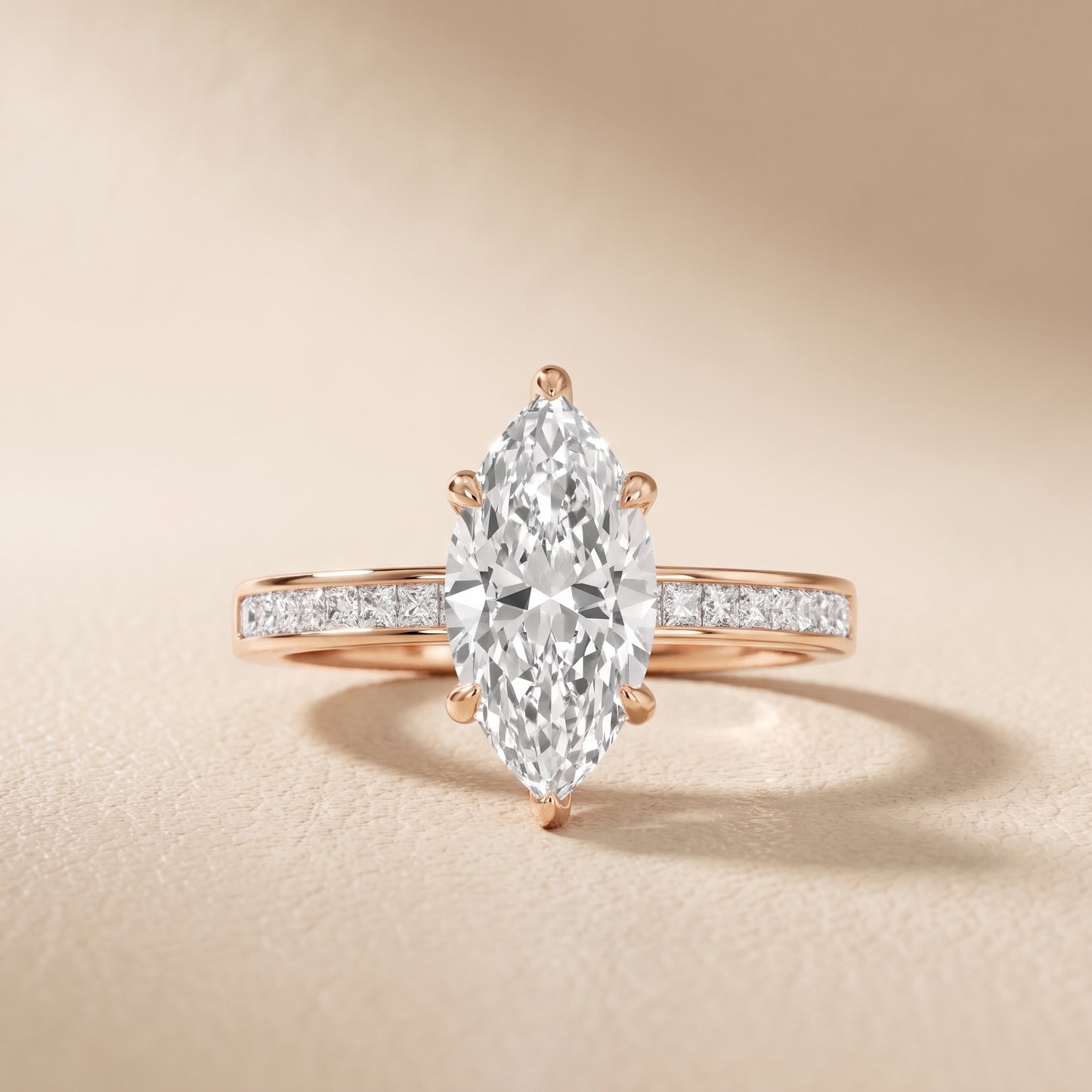 Maren Sidestone Channel Set Marquise Diamond Engagement Ring in Rose Gold - front.jpg