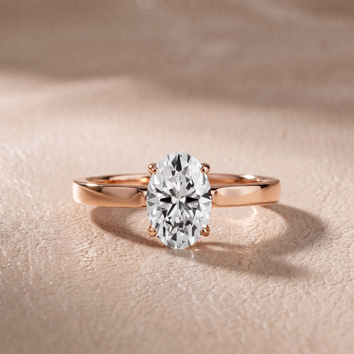Isabella Bloom Solitaire Oval Diamond Engagement Ring in Rose Gold - front.jpg