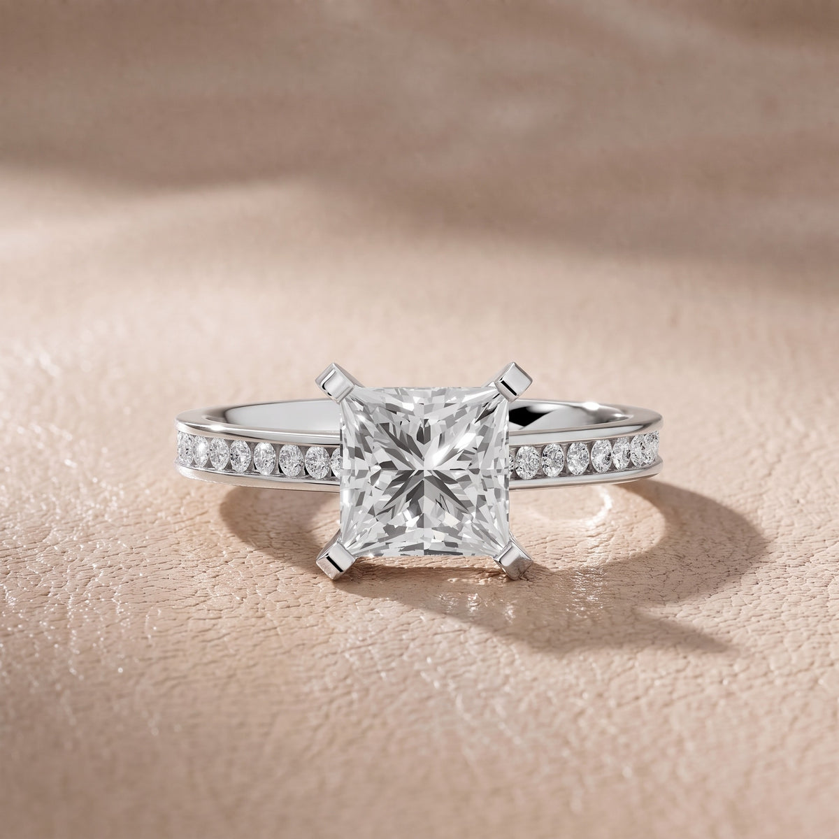 Tessa Solitaire Channel Set Princess Diamond Engagement Ring in Platinum - front.jpg