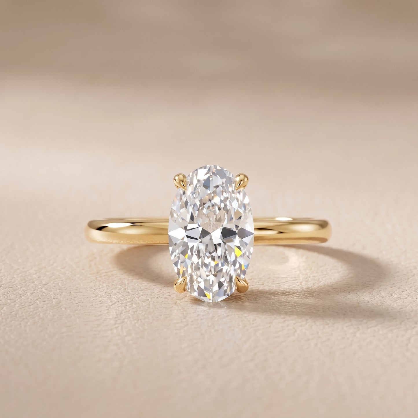 Lyla Petite Solitaire Oval Diamond Engagement Ring in Yellow Gold - front.jpg