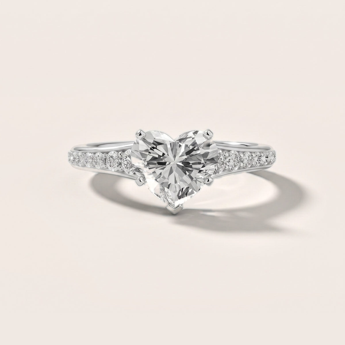 Calista Graduated Pavé Heart Diamond Engagement Ring in Silver - front.jpg