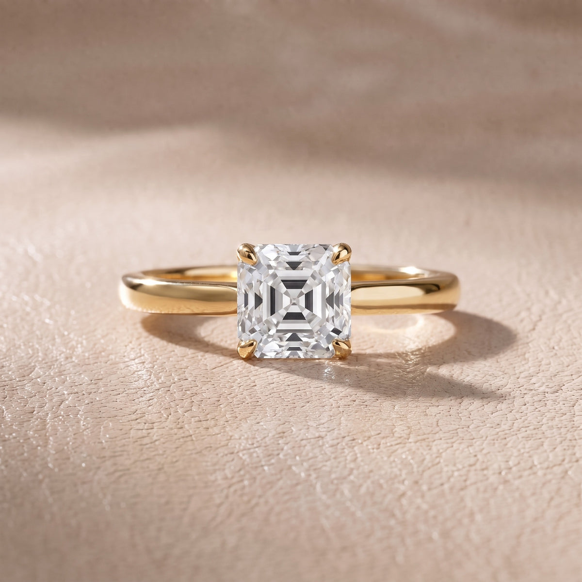 Mena Hidden Halo Asscher Diamond Engagement Ring in Yellow Gold - front.jpg