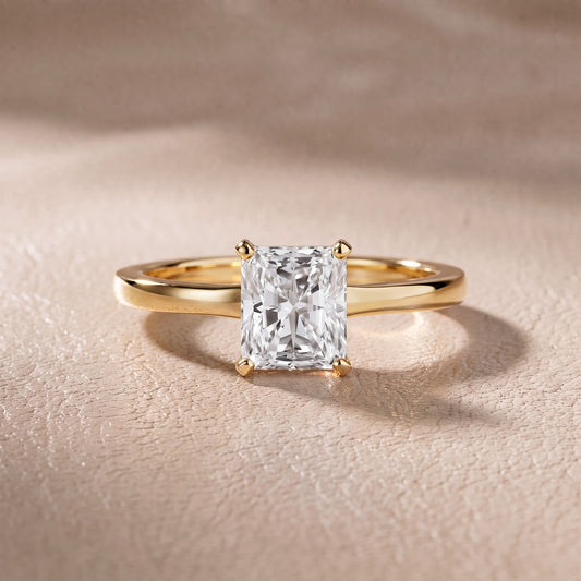 Matilda Cathedral Solitaire Radiant Diamond Engagement Ring in Yellow Gold - front.jpg