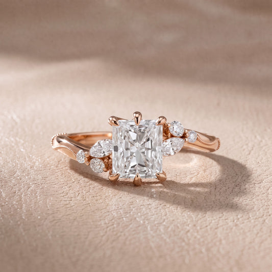 Joanna Milgrain Twist Radiant Diamond Engagement Ring in Rose Gold - front.jpg
