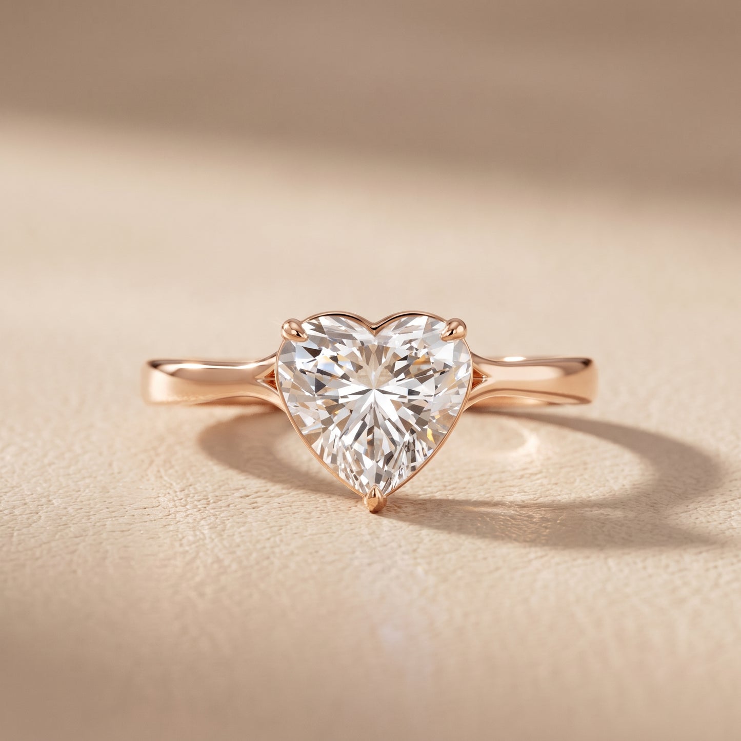 Anais Trellis Solitaire Heart Diamond Engagement Ring in Rose Gold - front.jpg