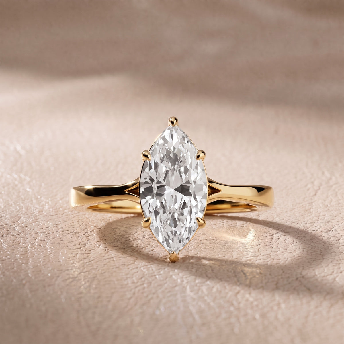 Evangeline Trellis Solitaire Marquise Diamond Engagement Ring in Yellow Gold - front.jpg