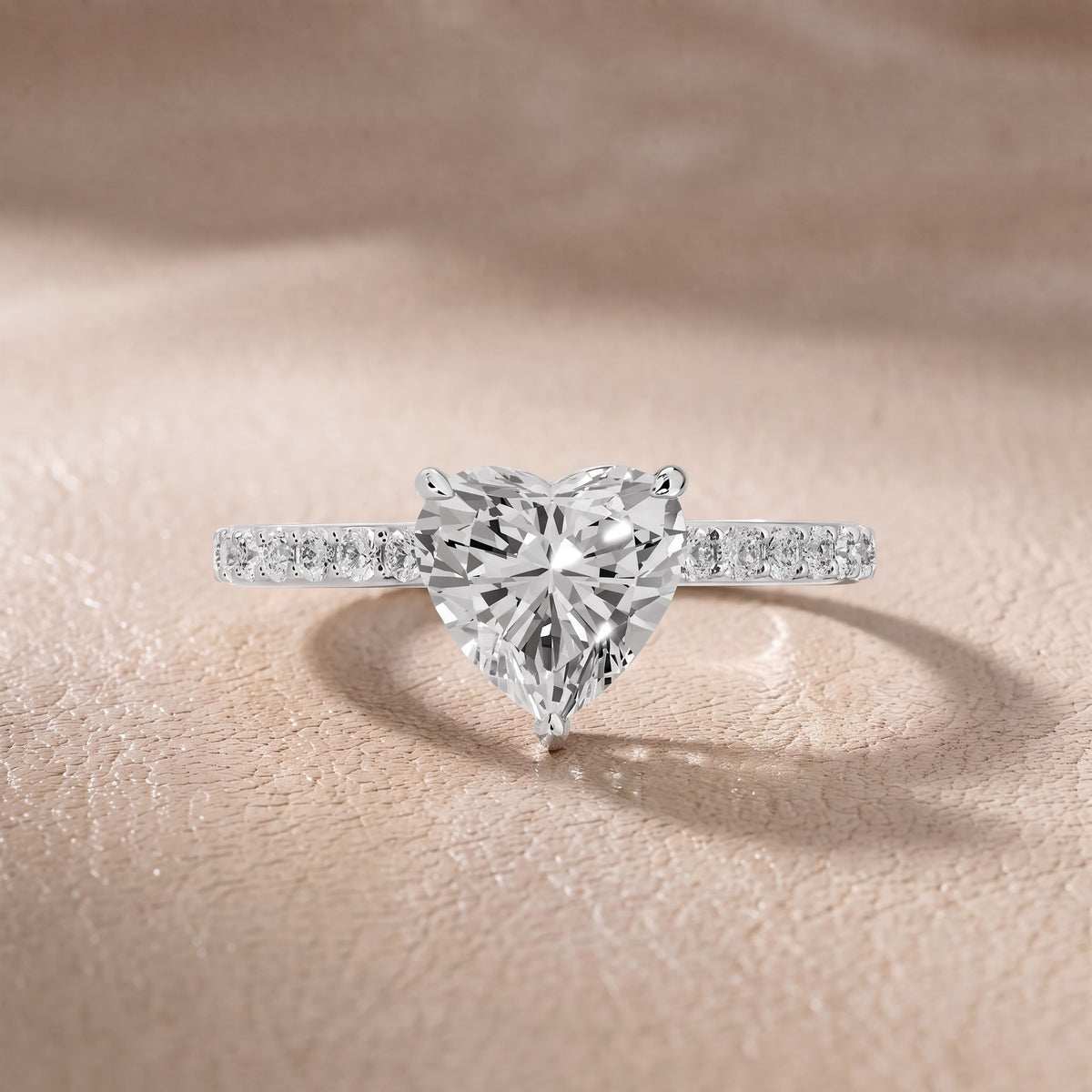 Annabel Pavé Solitaire Heart Diamond Engagement Ring in White Gold - front.jpg
