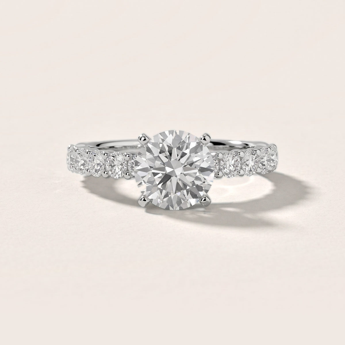 Heloise Statement Pavé Round Diamond Engagement Ring in Silver - front.jpg