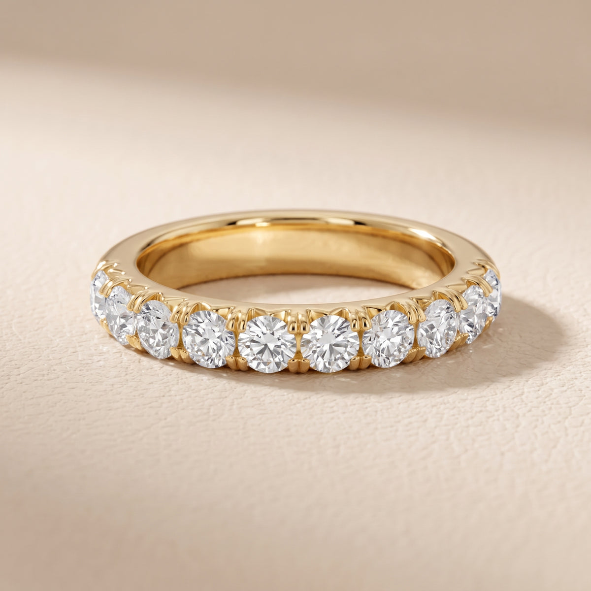 Joelle Shared Prong Round Diamond Half Eternity Band in Yellow Gold - front.jpg