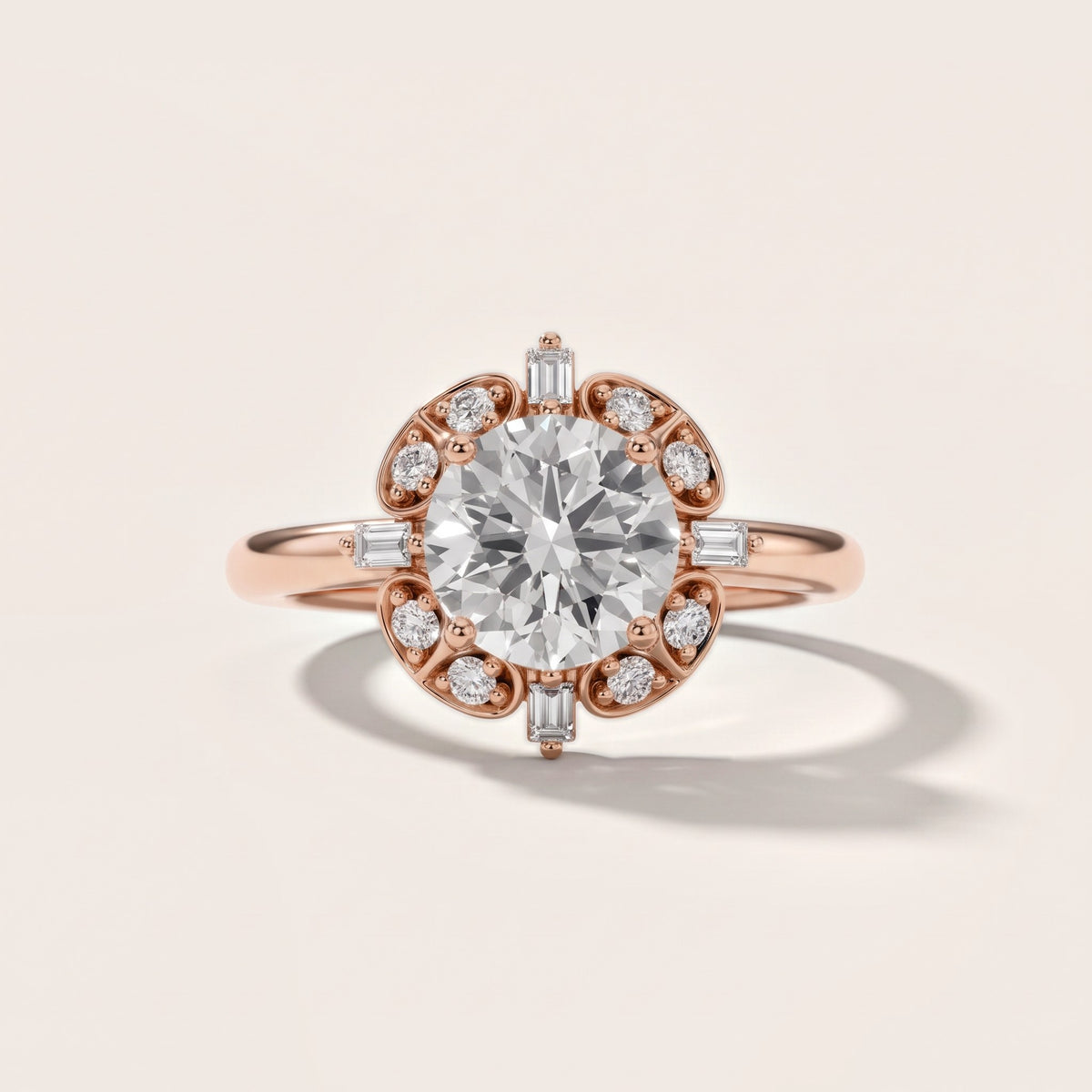 Anna Floral Cluster Round Diamond Engagement Ring in Rose Gold - front.jpg