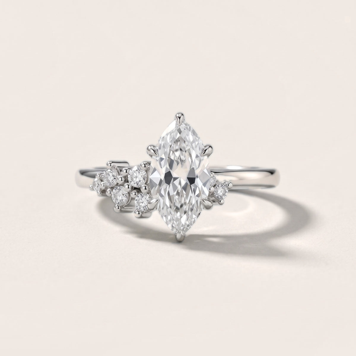 Gina Cluster Marquise Diamond Engagement Ring in Platinum - front.jpg