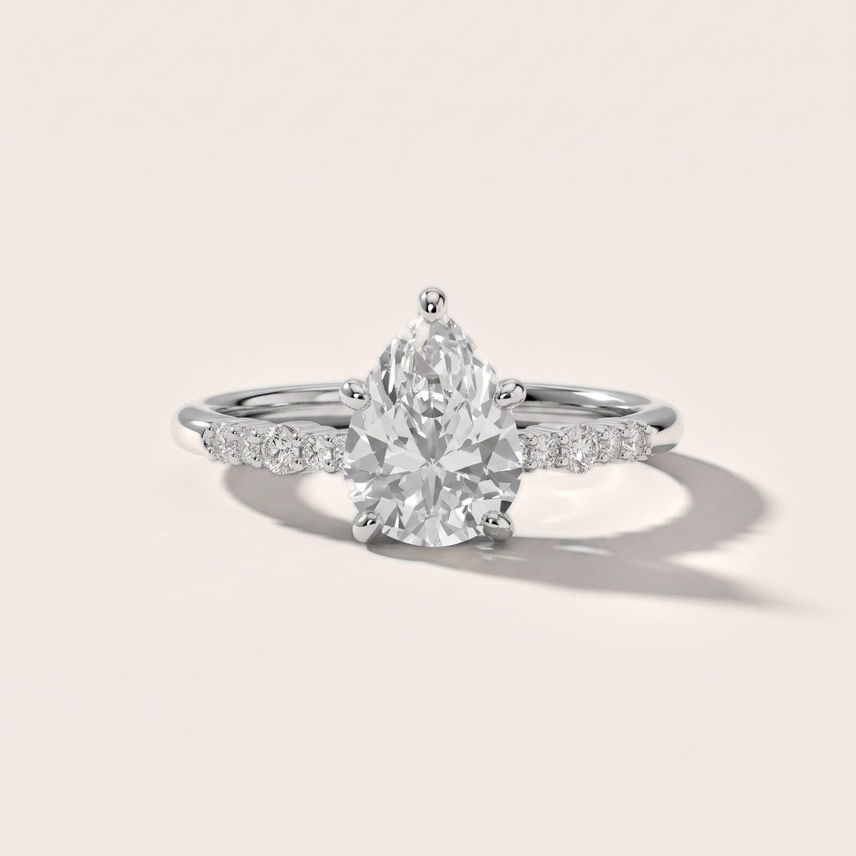 Deirdre Graduated Pavé Pear Diamond Engagement Ring in Silver - front.jpg