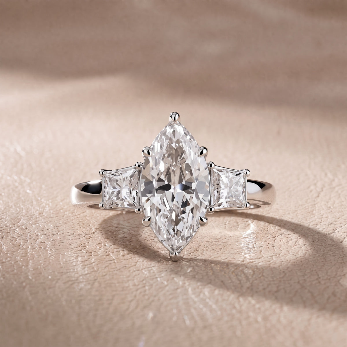 Aria Three-Stone Basket Marquise Diamond Engagement Ring in White Gold - front.jpg
