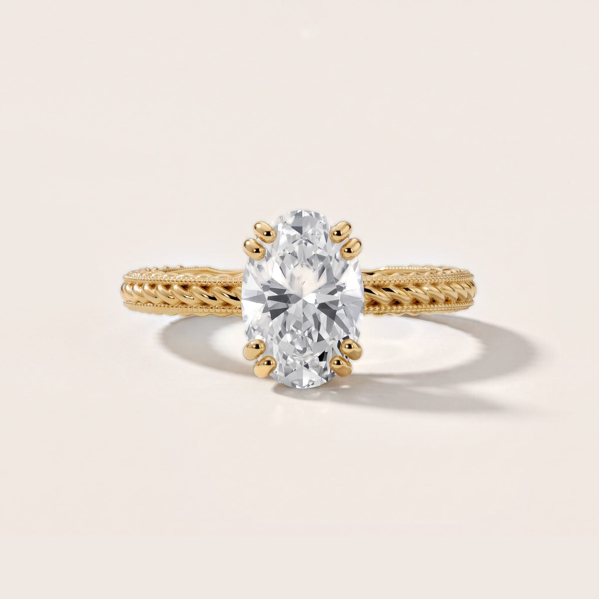 Lacey Rope Solitaire Oval Diamond Engagement Ring in Yellow Gold - front.jpg