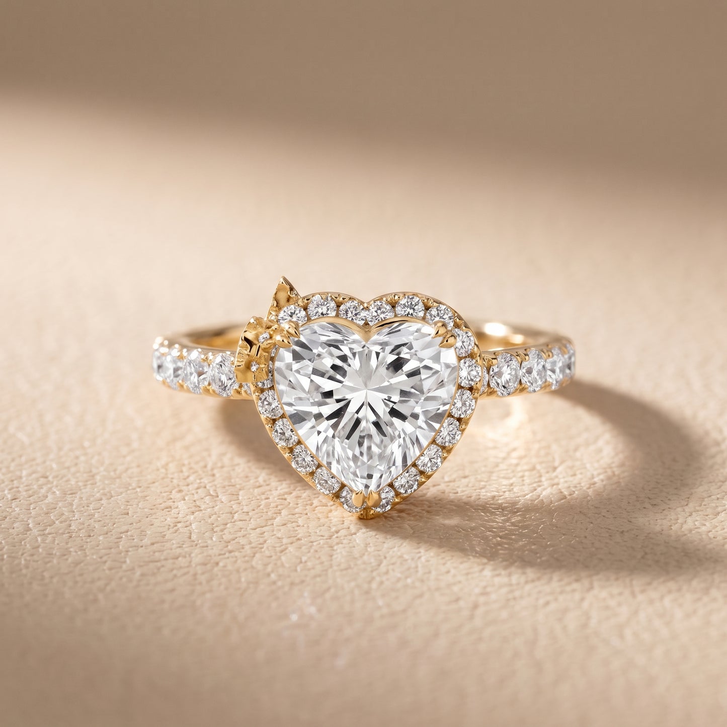 Chloe Halo Pavé Heart Diamond Ring in Yellow Gold - front.jpg
