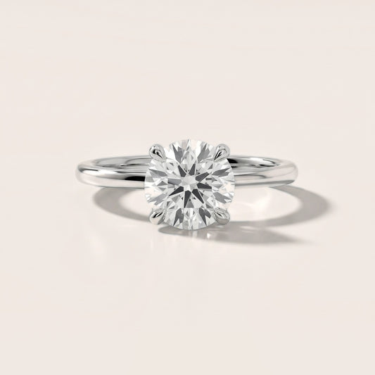 Nella Petite Solitaire Round Diamond Engagement Ring in Platinum [studio-20261024]