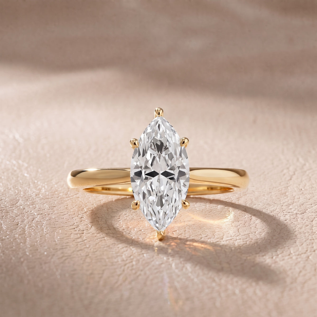 Kalia Knife Edge Solitaire Marquise Diamond Engagement Ring in Yellow Gold - front.jpg