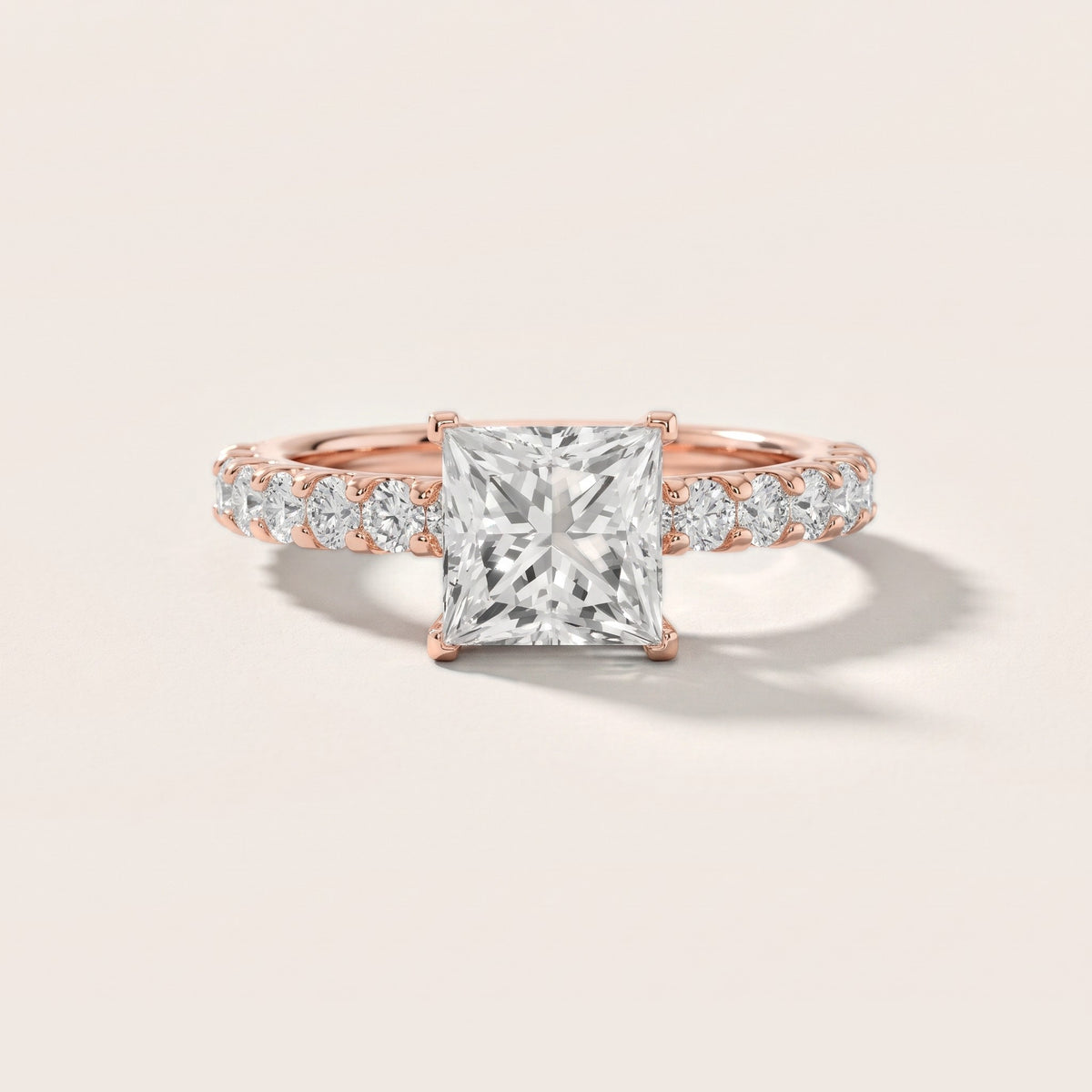 Luisa Pavé Princess Diamond Engagement Ring in Rose Gold - front.jpg