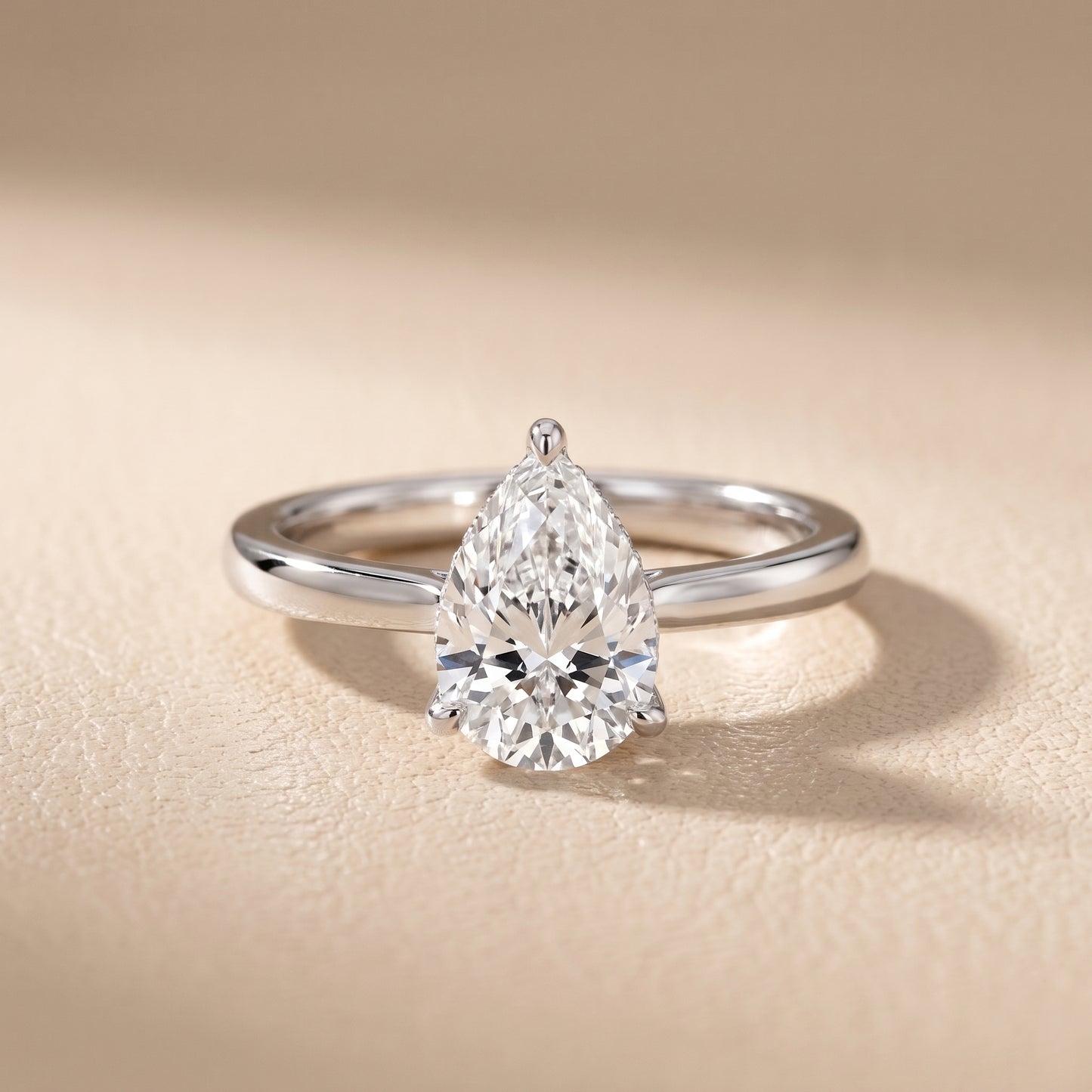 Mena Hidden Halo Pear Diamond Engagement Ring in Platinum - front.jpg