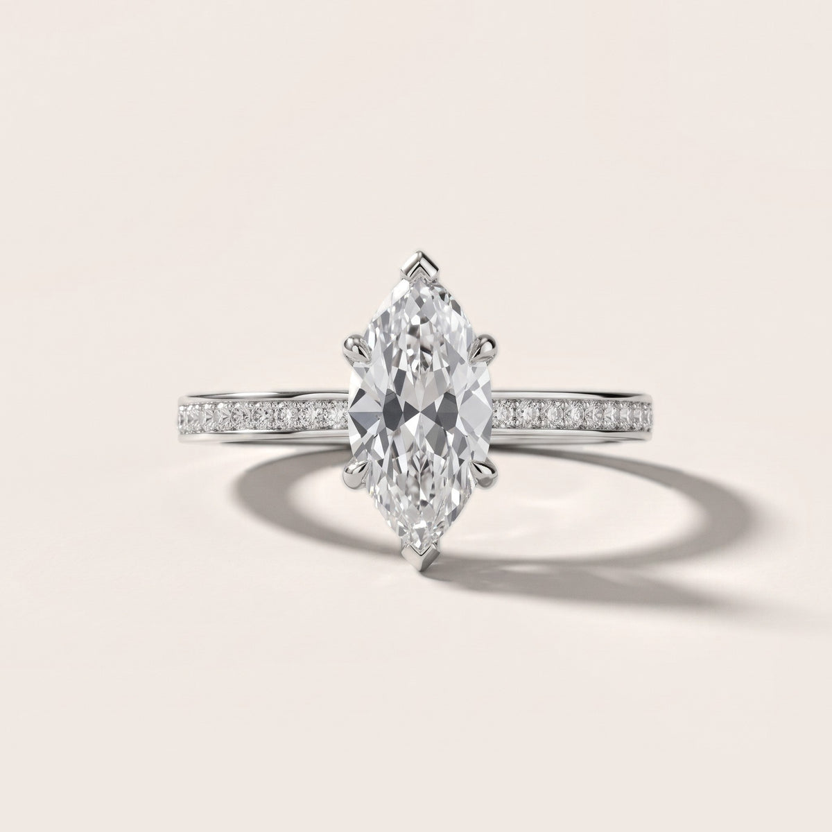 Freja Channel Set Marquise Diamond Engagement Ring in Silver - front.jpg