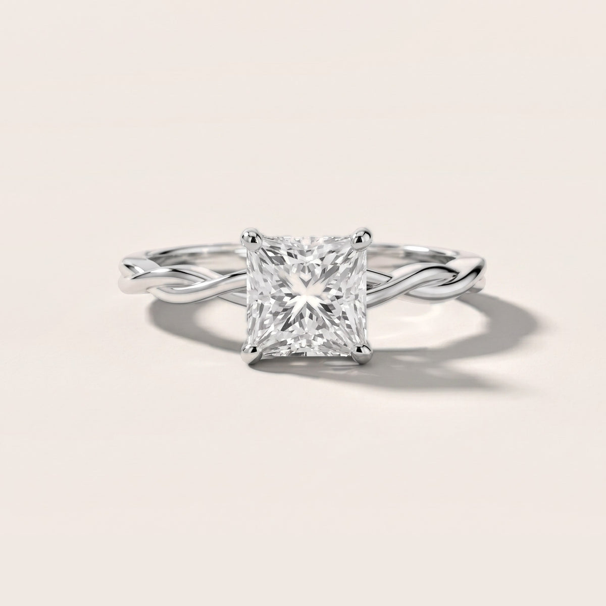 Iris Twist Princess Diamond Engagement Ring in Platinum [studio-20261024]