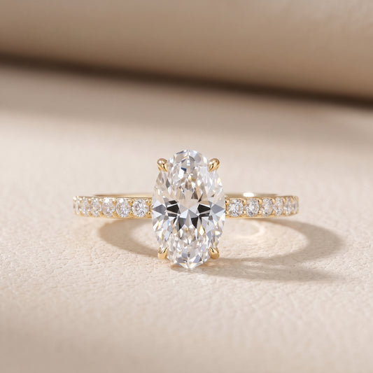 Aisha Pavé Solitaire Oval Diamond Engagement Ring in Yellow Gold - front.jpg