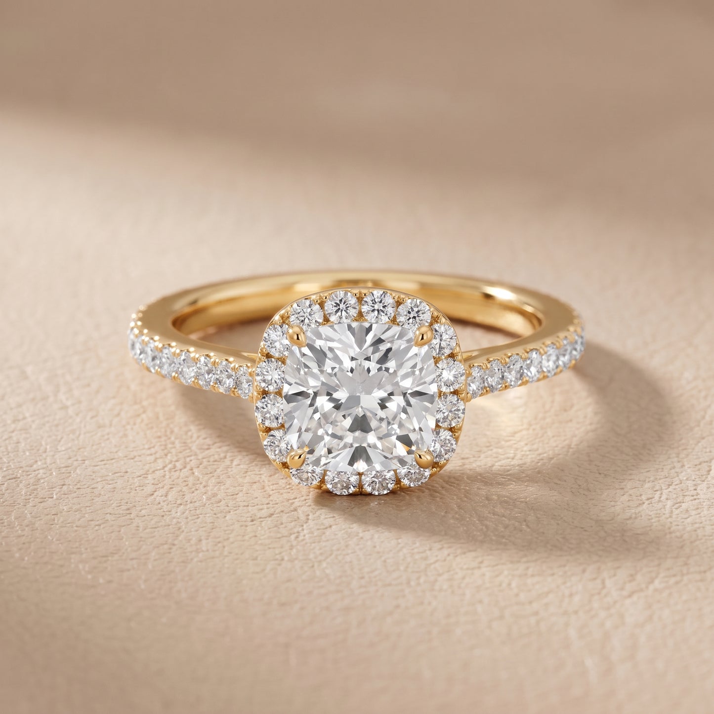 Willa Halo Micropavé Cushion Diamond Engagement Ring in Yellow Gold - front.jpg