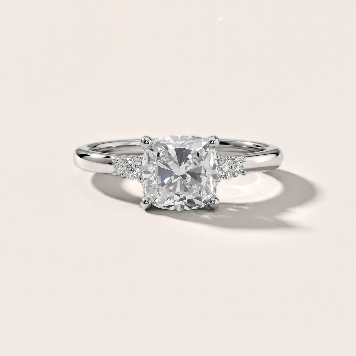 Vail Starburst Cluster Cushion Diamond Engagement Ring in Silver - front.jpg