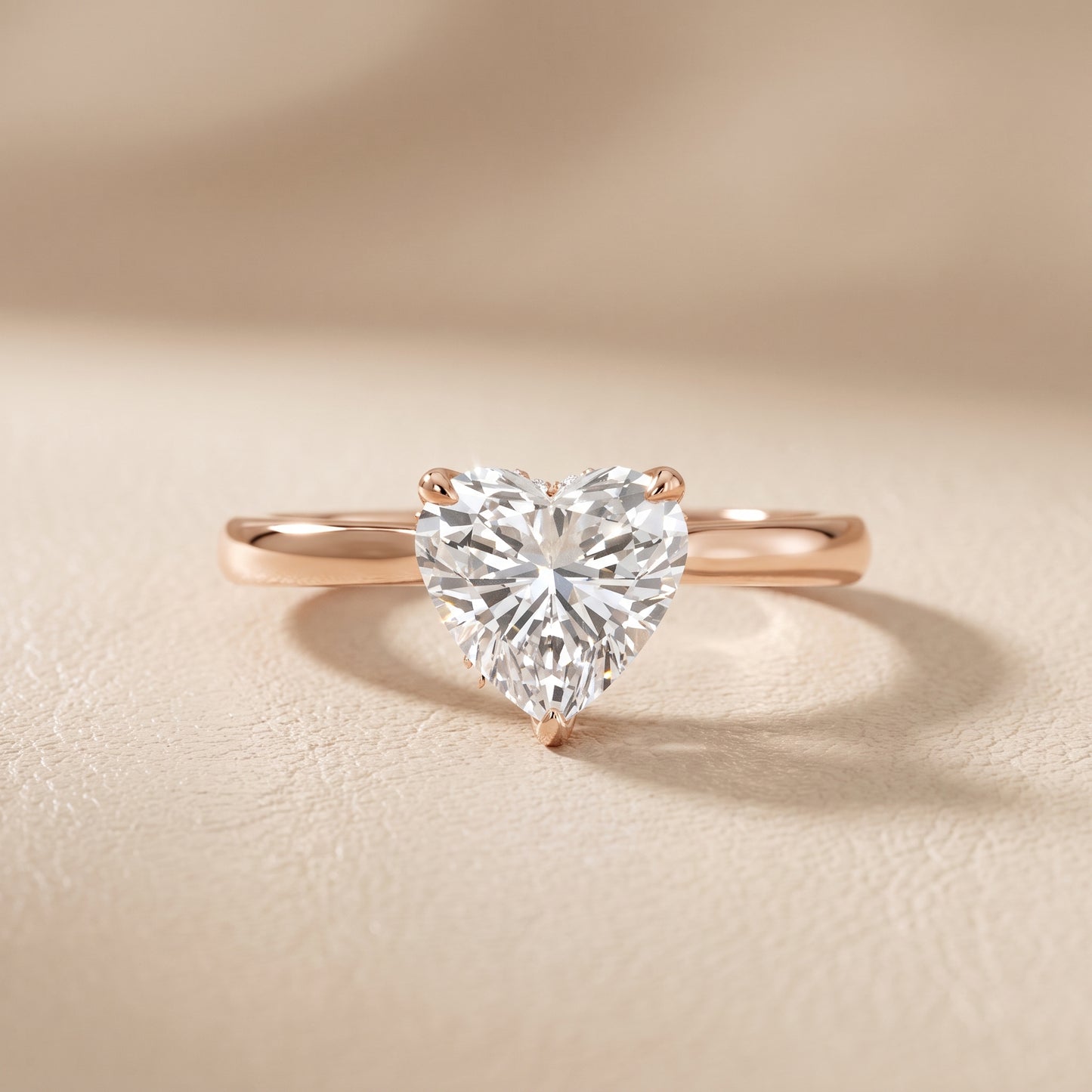 Mena Hidden Halo Heart Diamond Engagement Ring in Rose Gold - front.jpg