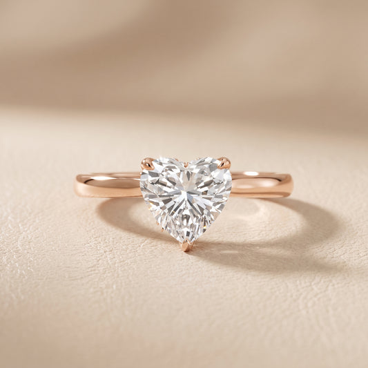 Mena Hidden Halo Heart Diamond Engagement Ring in Rose Gold - front.jpg