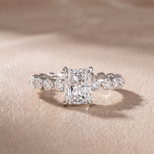 Piper Sidestone Radiant Diamond Engagement Ring in Platinum - front.jpg