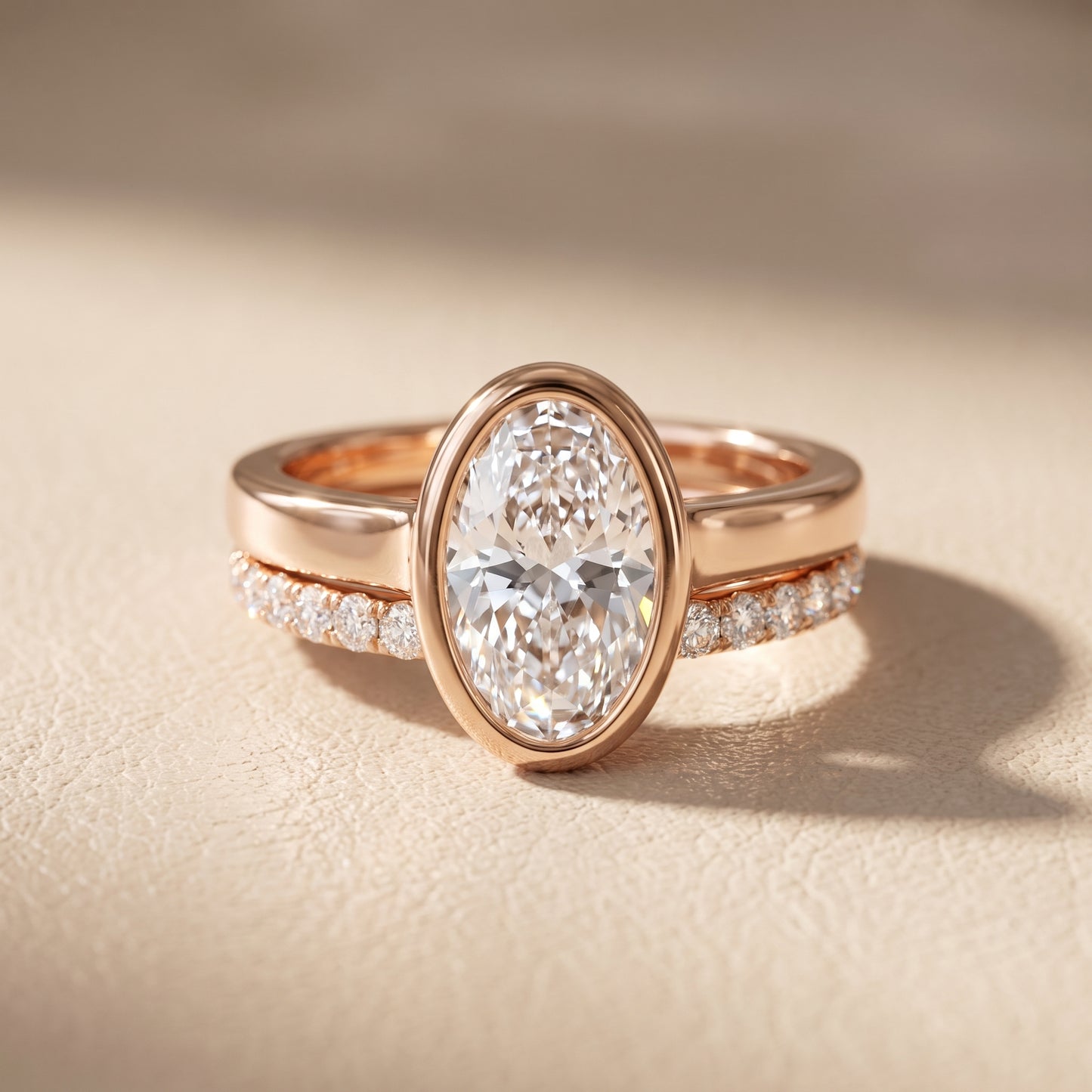 Ayla Bezel Bypass Oval Diamond Ring in Rose Gold - front.jpg