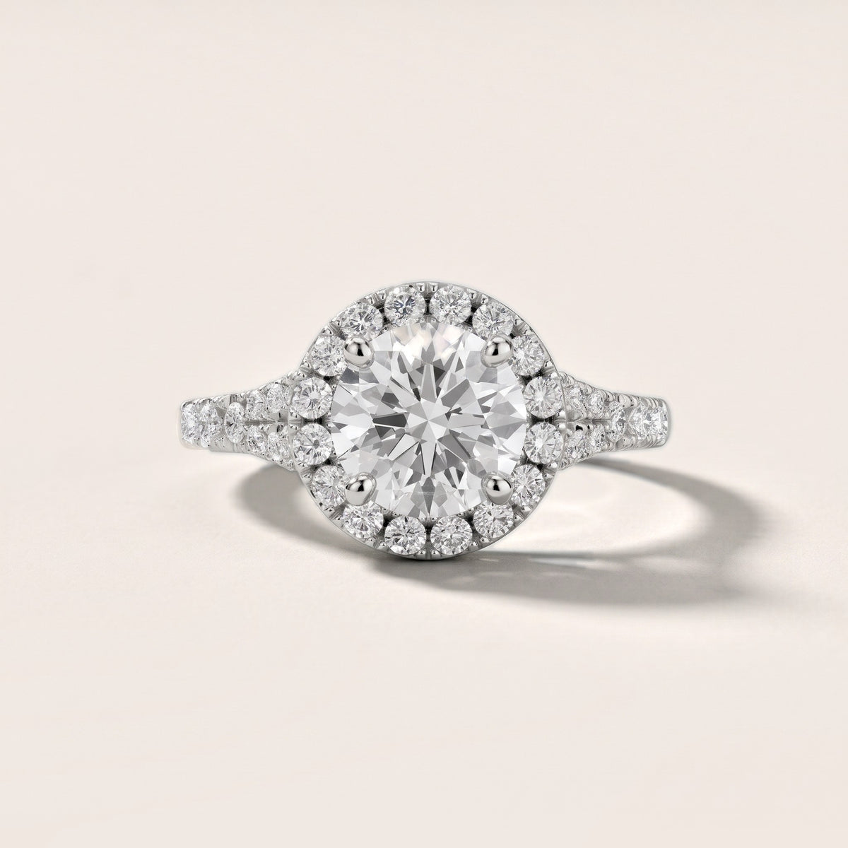 Kenner Halo Split Shank Round Diamond Engagement Ring in Silver - front.jpg