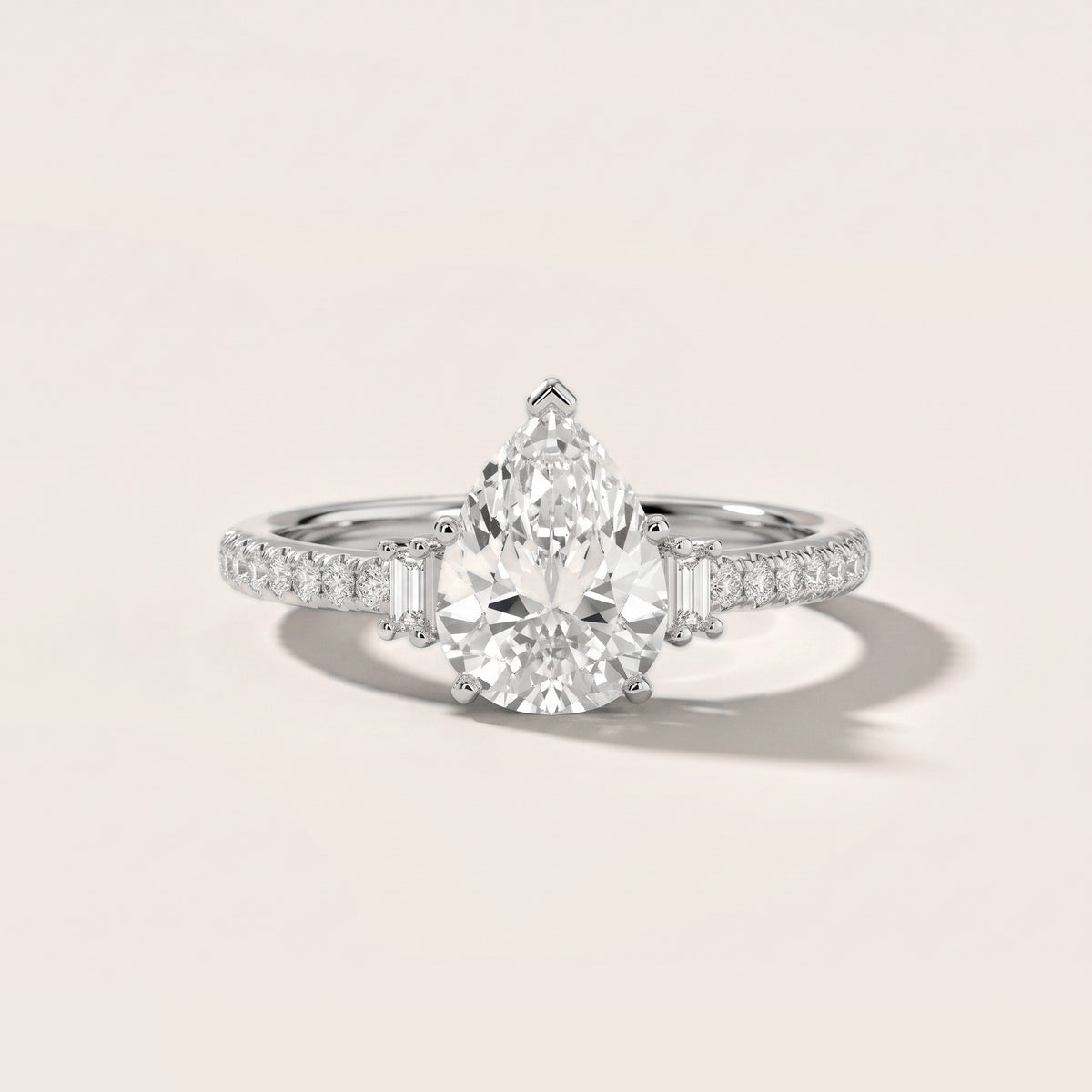 Rhona Baguette Pavé Pear Diamond Engagement Ring in Platinum - front.jpg