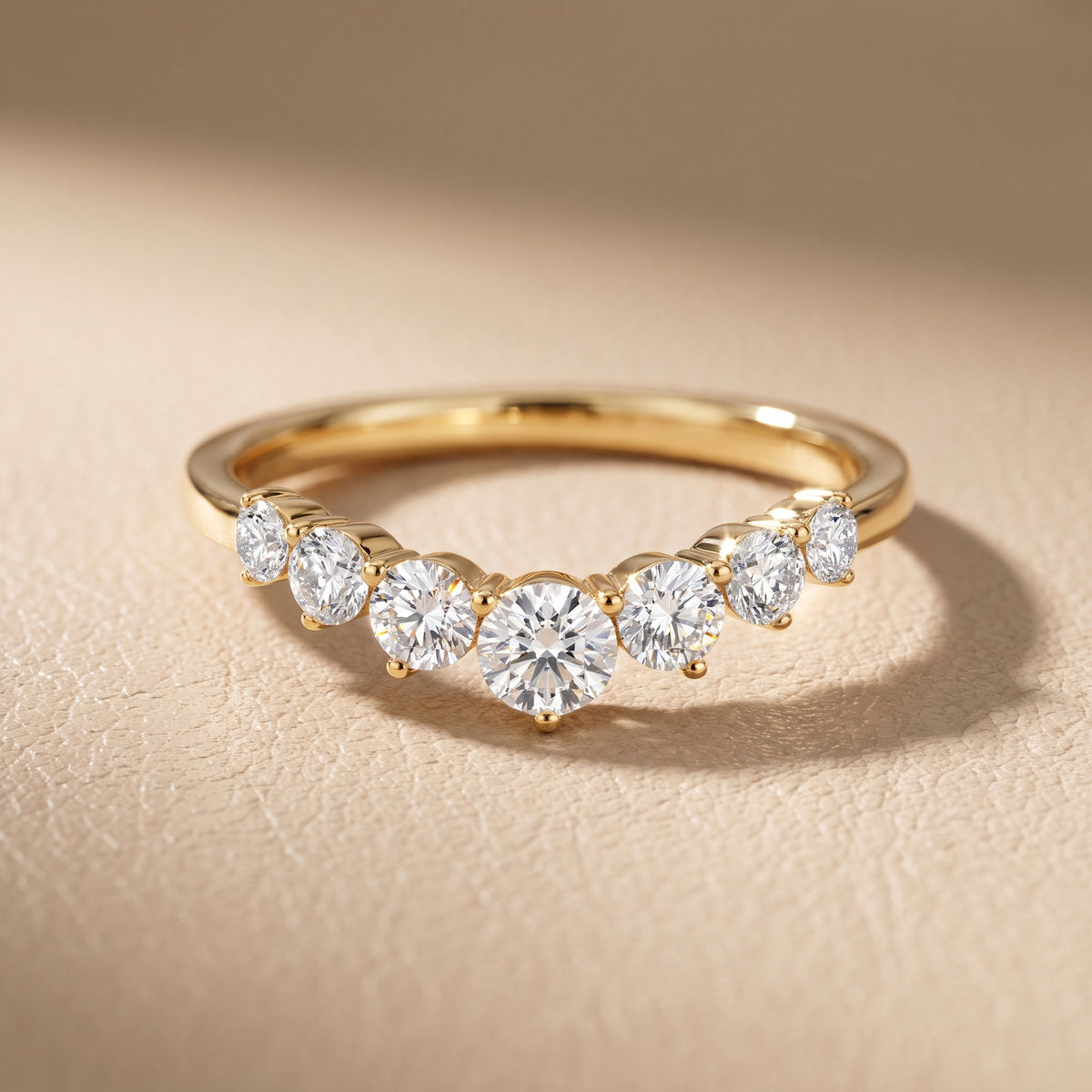 Quinn Contour Round Diamond Wedding Band in Yellow Gold - front.jpg