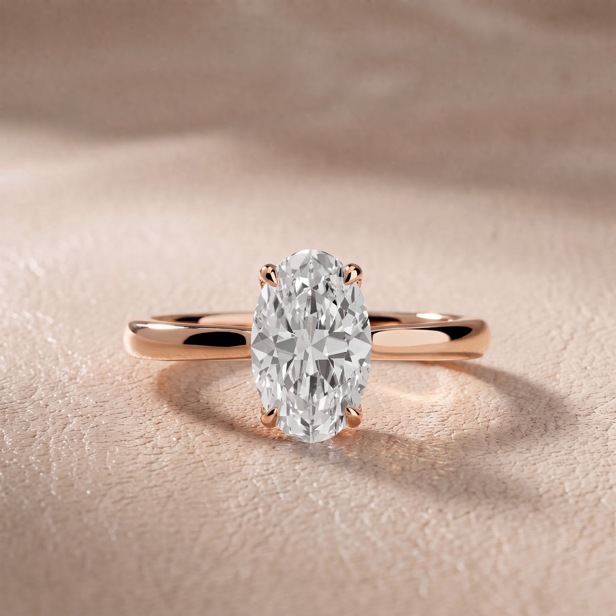 Mena Hidden Halo Oval Diamond Engagement Ring in Rose Gold - front.jpg
