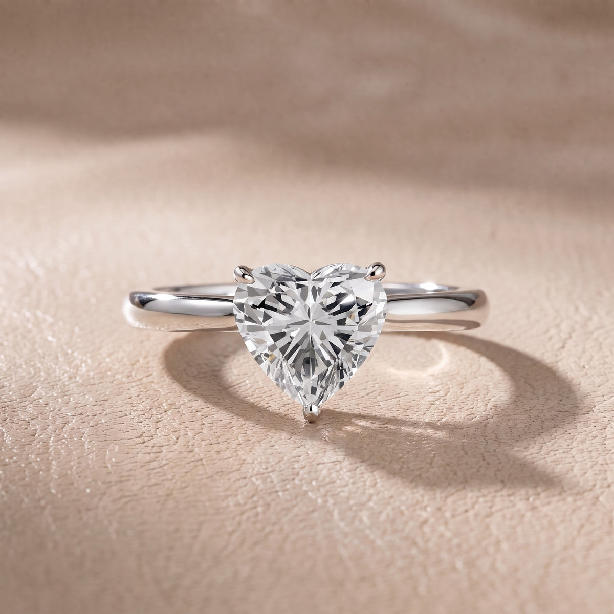 Kalia Knife Edge Solitaire Heart Diamond Engagement Ring in Platinum - front.jpg