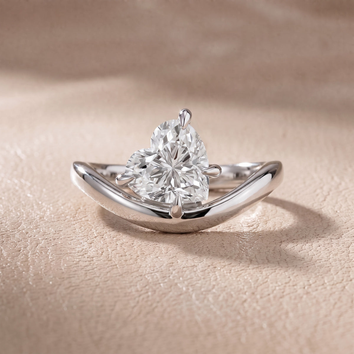 Katherine East-West Bypass Heart Diamond Engagement Ring in Silver - front.jpg