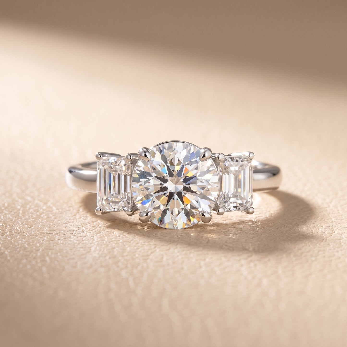 Zoe Three-Stone Round Diamond Ring in Silver - front.jpg