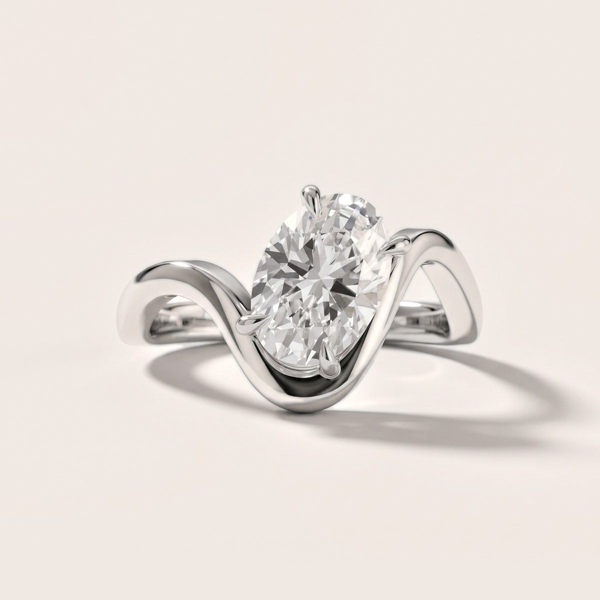 Empire Solitaire Bypass Oval Diamond Engagement Ring in Silver - front.jpg