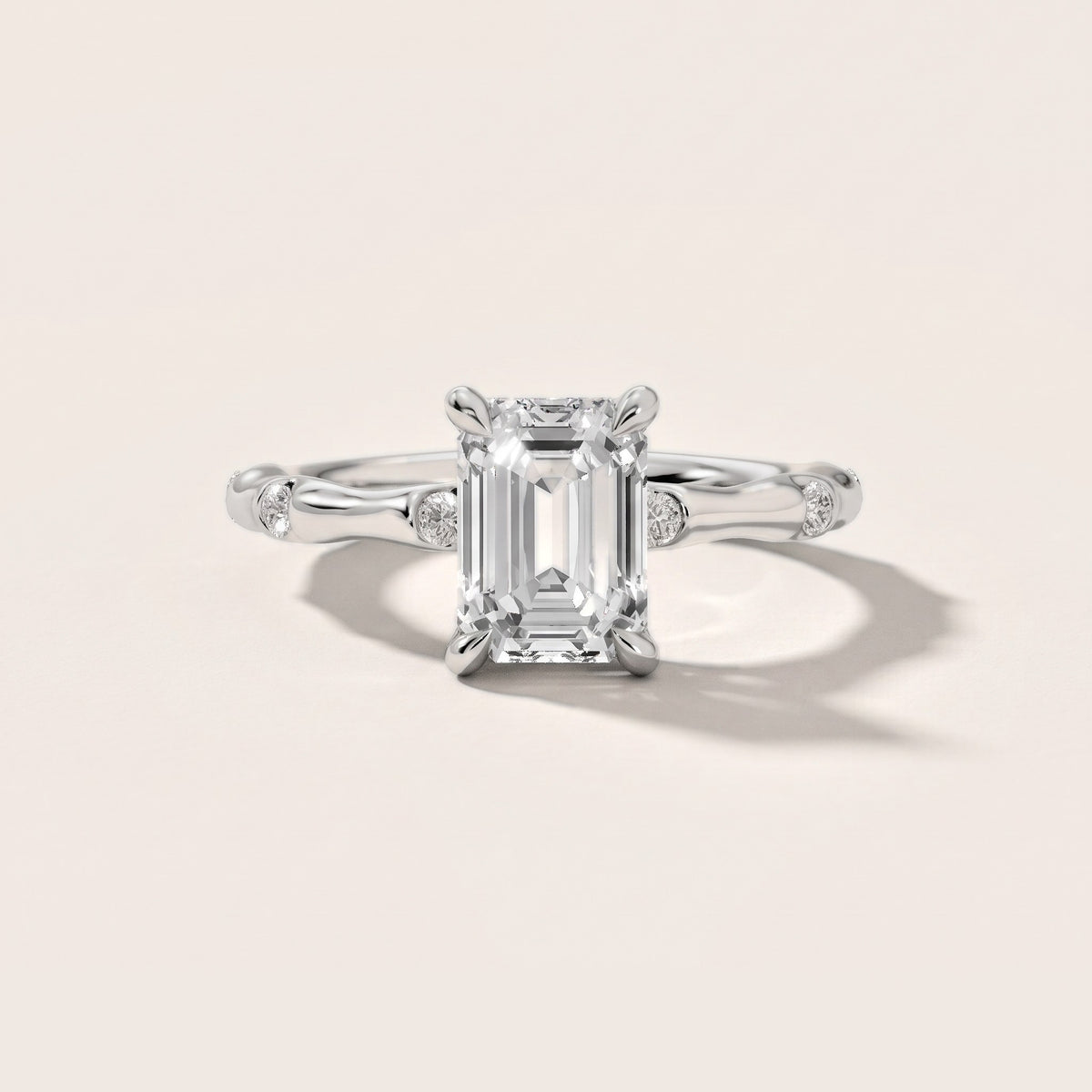 Liv Hidden Halo Emerald Diamond Engagement Ring in White Gold - front.jpg