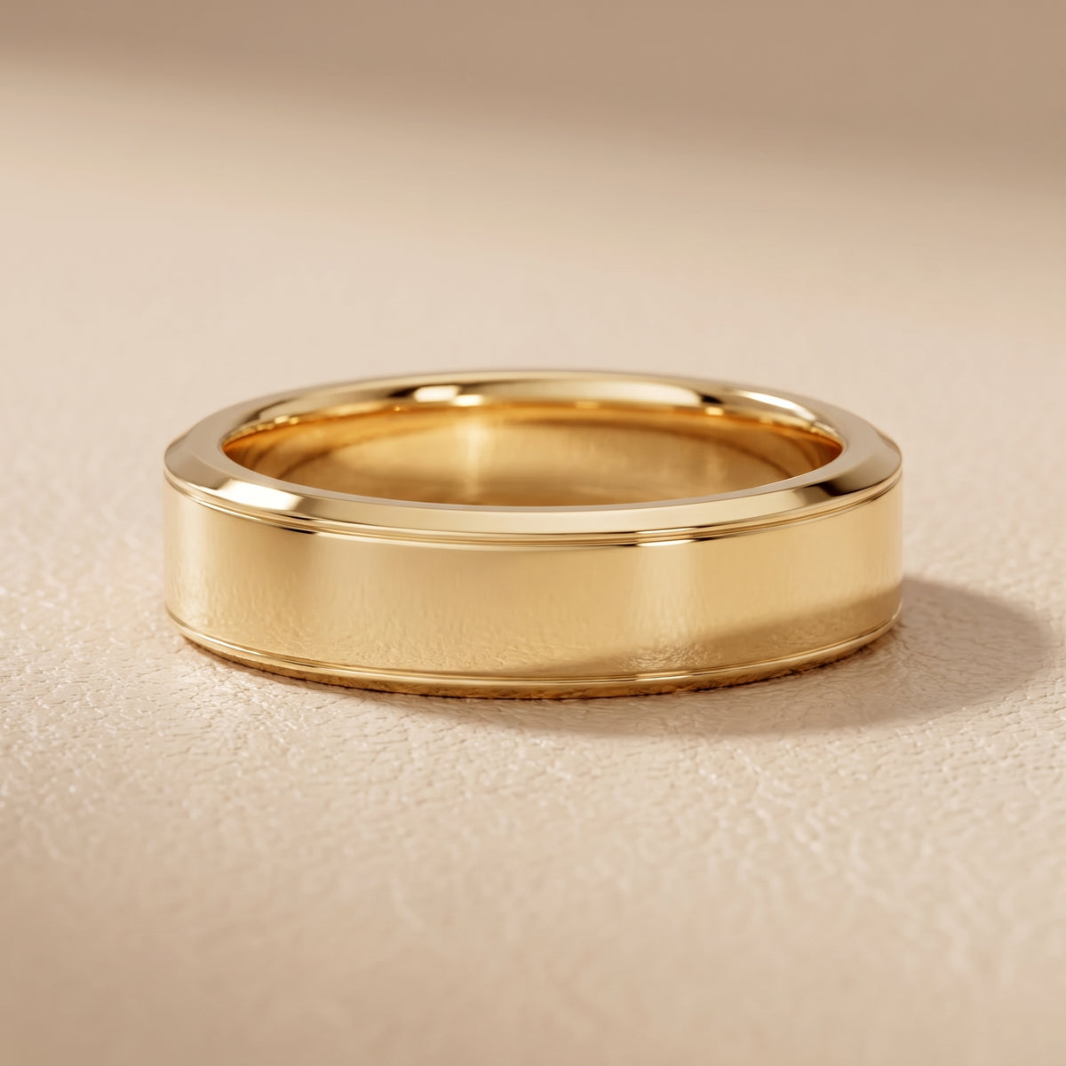 Anika Flat Beveled Wedding Band in Yellow Gold - front.jpg