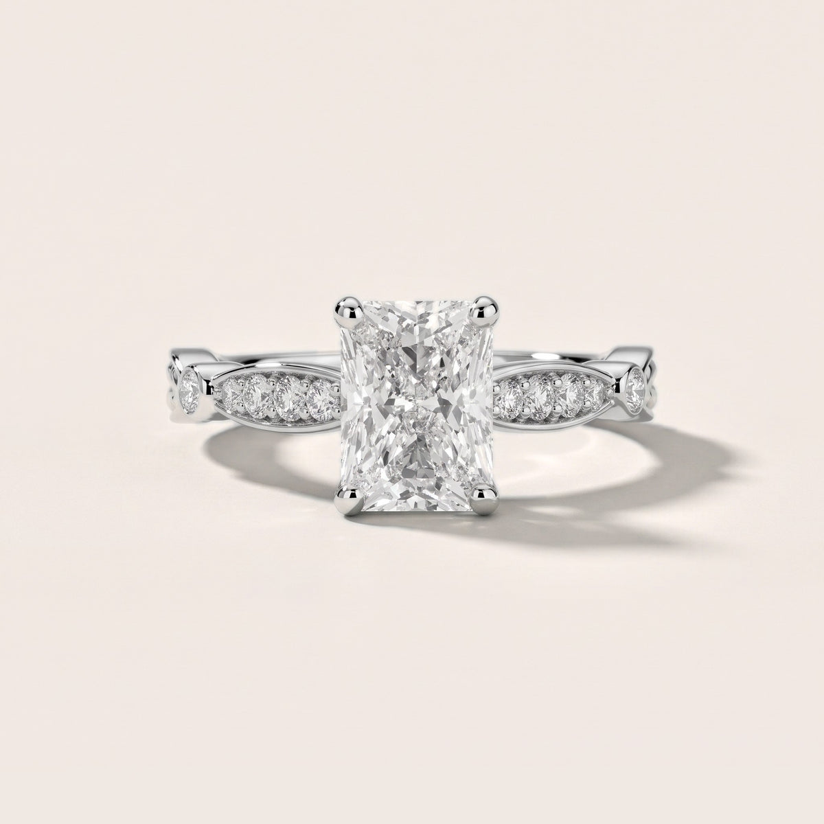 Winter Scalloped Pavé Radiant Diamond Engagement Ring in Platinum - front.jpg