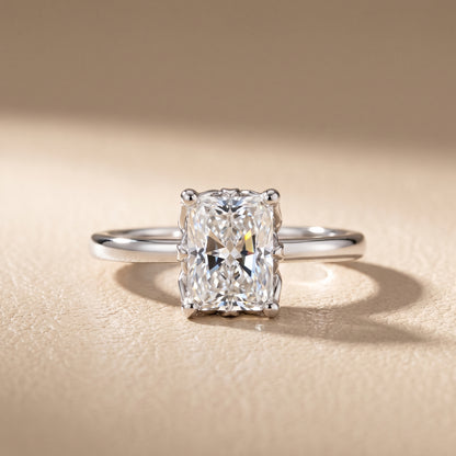 Radiant Cut Lab Grown Diamond Engagement Ring in Platinum