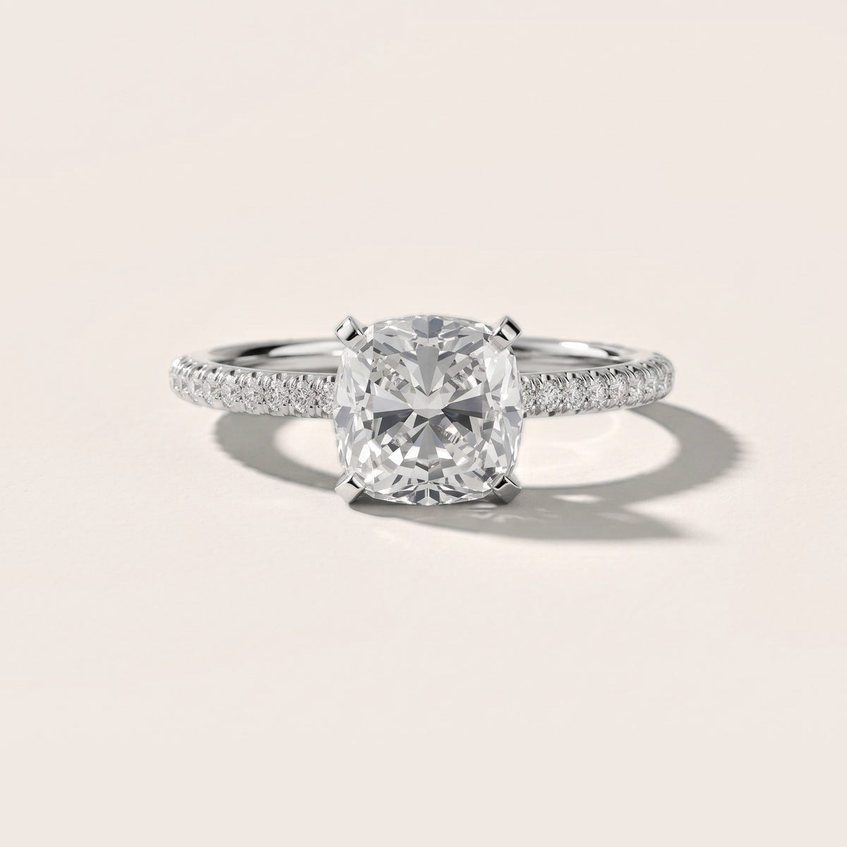 Ariel French Pavé Cushion Diamond Engagement Ring in Silver - front.jpg