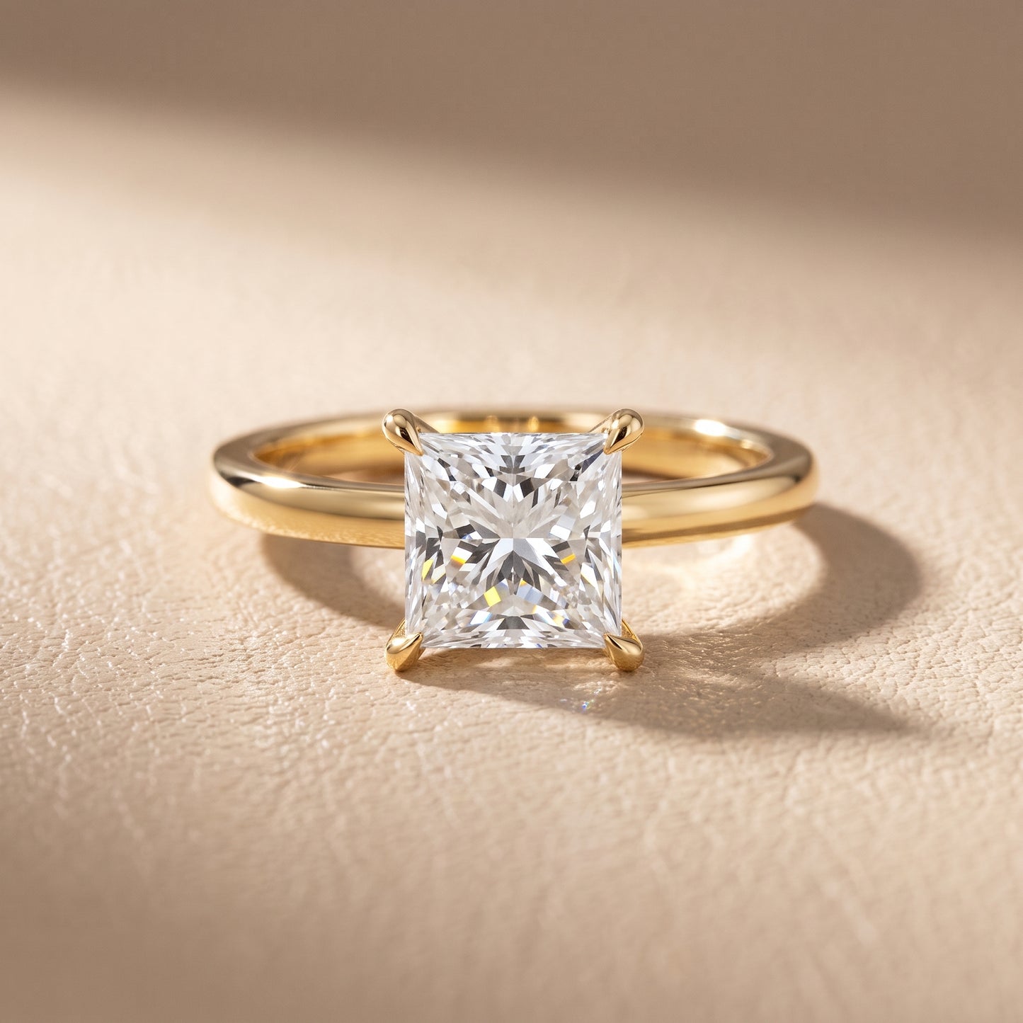 Lyla Petite Solitaire Princess Diamond Engagement Ring in Yellow Gold - front.jpg