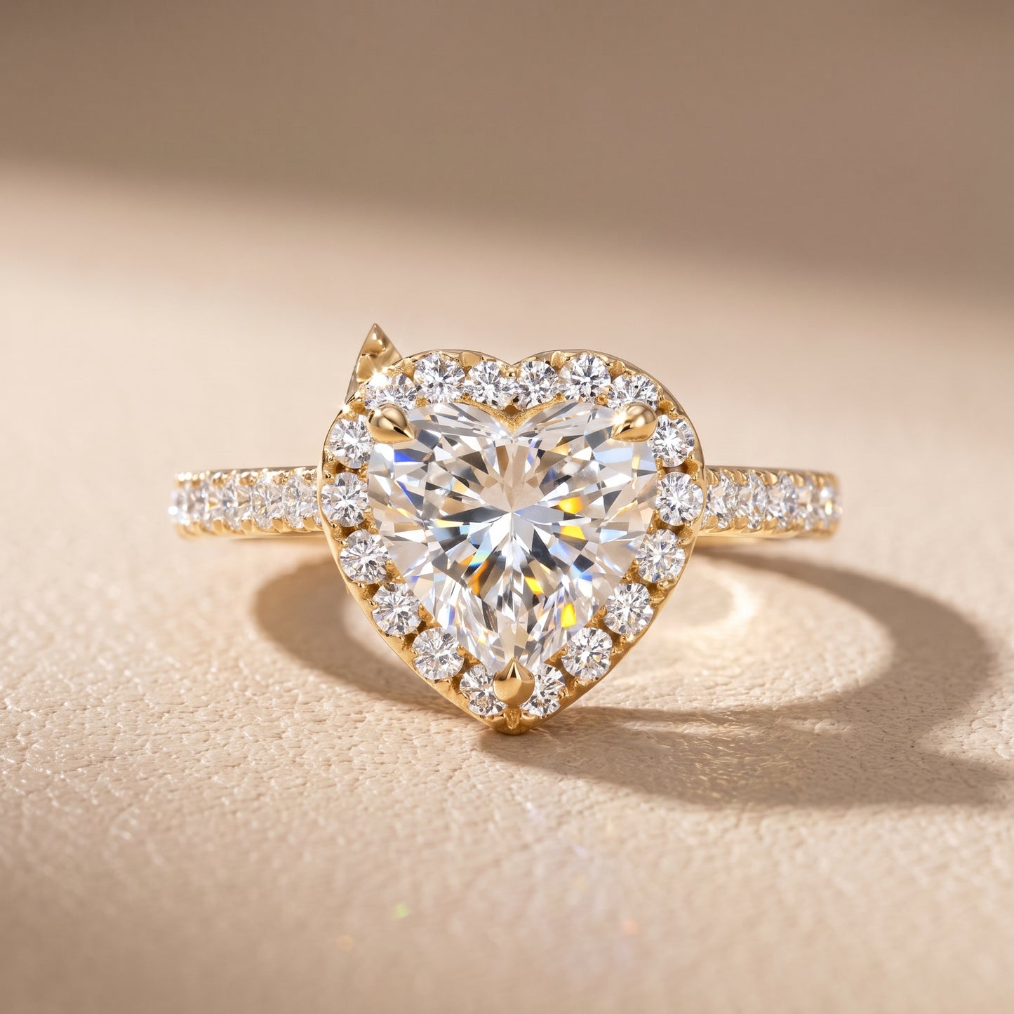 Amara Halo Claw Prong Heart Diamond Ring in Yellow Gold - front.jpg